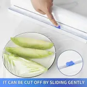 Refillable Plastic Wrap Dispenser with Slide Cutter, cling wrap with slide cutter for 250ft Tin Aluminum Foil Dispenser