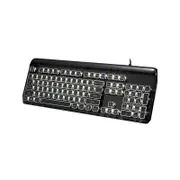 Mechanical Gaming Keyboard LED Backlit Linear Blue Switch - Black