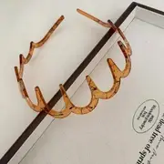 Plastic Wavy Headband 06# - Line Accent - Caramel - One Size
