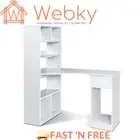 Artiss Home Office Computer Workstation Desk Study Table Corner Shelf - White