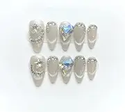 Handmade French Pressed Nails Reusable Decorative Fake Nails Full Coverage Artificial Manicure Wearable