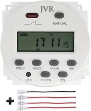 Timer Switch for Solar Lights Chicken Feeders Programmable Daily Weekly 16 ON/OFF Settings with Keys Lock Function DC 12V - JVR TL34