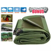 3M x 4M Sun Blocked Dustproof Army Waterproof Canvas Tarpaulin Heavy Duty