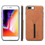 Denior For Apple iPhone 7 Plus /8 Plus Leather Case with Elastic Wallet Card Holder Slot Pocket Cover – Brown