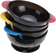 Ipetboom 4Pcs Non Slip Suction Cup Hair Dyeing Bowls Washable Tinting Bowls for Mixing Hair Salons Essential Hairdressing Tools Random Color
