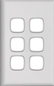 HPM Excel 6 Gang Grid Plate & Cover XL770/6GPLWE white