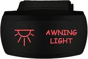 12V 20A / 24V 10A ON-Off Horizontal Rocker Switch Awning Light 6B42SR Universal fits Toyota Nissan Holden Mitsubishi Ford Amarok etc. Dual LED in red