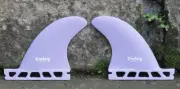 3.6" Classic Side Fins, mauve Pro Glass with a machined finish.