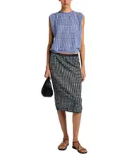 Proenza Schouler White Label The Bradley Crewneck in Plaid Knit