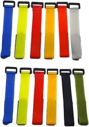 AIMALL 12PCS Fishing Rod Tie Strap Tackle Wrap Band Pole Holder Fastener Fish Accessory