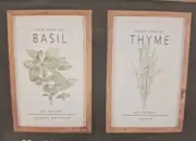 Art Gallery Basil and Thyme Framed Wall Art Print Size 12"x 8" Set of 2- Kitchen