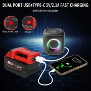 5-Pack Portable Power Source USB Charger Adapter for Milwaukee M18 18V Battery