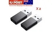 ACL 2 pack USB C 3.1 Type C Female to USB 3.0 Type A Male Port Adapter Black Converter