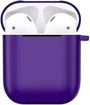 Air Smart Headphones Bluetooth Earphone QiaottFrosted TPU Earphones Shockproof Protective Case for Apple AirPods 1/2 (Black) (Color : Purple)
