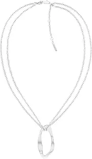 [Calvin Klein] Women's Harmonious Connection Pendant Necklace, Silver, 457.20+50.80mm