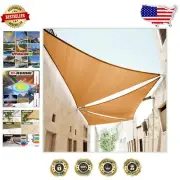 Commercial Grade 12' Sun Shade Sail in Sand Beige - Waterproof & UV Resistant
