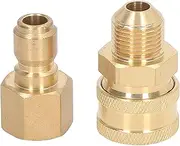 High Pressure Washer Fittings Adapter Connectors Standard Quick Set Telescopic Rod Surface Cleaner Pump Brass Stainless Steel 5000PSI (M18x1.5mm Female Thread Plug Male Thread