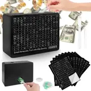Cash Vault Wooden Box Money Savings Challenge Box with Dry Erase Pen/Rubber Gift