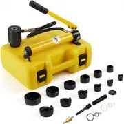 VEVOR 10 Ton Hydraulic Knockout Punch Kit, 1/2" to 2" Conduit Hole Cutter Set, KO Tool Kits with Puncher 6 Piece, Metal Sheet Driver Tools, For Alumin