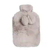 Home Amara Hot Water Bottle with Super Plush Faux Fur Cover Blush