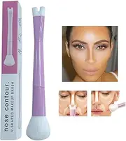 Nose Contour U-Shaped Makeup Brush | 2 in 1 Precision U-Shaped Brush,Dual End Nose Contour Brush for Sculpting and Defining Nose Cheek Bones Contour Catcoq