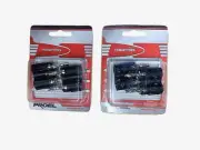 4 PK Twin Banana Plug Black casing 2-pole connectors, BN50BK