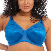 [Elomi] Women's Plus Size Cate Full Banded Comfort, Support, & Elegance. Soft Satin Cups, Sheer Embroidery. DD+ Bras