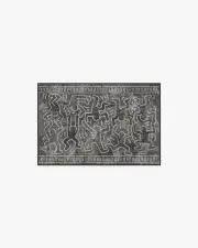60' x 90' | Machine Washable Runner Rug | Kid & Pet Friendly | Indoor Rug | Balancing Act Black Rug by Keith Haring | Ruggable