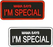 EnigmaGlow 2 Pcs Funny Mama Says I am Special Patch 3D PVC Rubber Applique Emblem Hook Backed