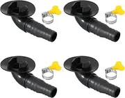 uxcell 20mm Air Conditioner Drain Hose Connector, 4 Pcs Universal Drain Connector with Clamp Hoop for Mini-Split Window AC Unit Faucet, Black Style 8