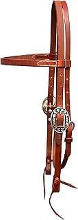 BLACK HOOF Handcrafted Harness Browband Headstall with Engraved Steel Designer Buckle