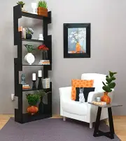 TALL black SHELF living room FURNITURE bookcase DISPLAY 1/6 for BARBIE or FR