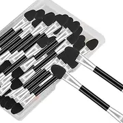Neuorge 50pcs Disposable Dual Sides Eyeshadow Applicators, Professional Head Sponge Brushes Eye Makeup Brushes Cosmetic Tool with Box for Women Lady Girls(2.56inch, Black)