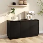 Sideboard Black 111x34x60 cm Solid Wood Pine vidaXL