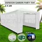 3x6m Gazebo Waterproof Party Tent Outdoor Garden Wedding Camping Marquee White