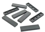 Lego - Lot of 8 - Dark Grey / Gray, Tile 1 x 4