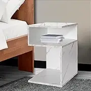 Levede Nightstand Bedside Tables Drawers, Small S-Shaped Side Table Accent Side Tables Wood Nightstand Storage Living Room Bedroom Cabinet Small Spaces, Bedside Furniture(33cm x 33cm x 50cm, White)