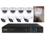 Elinz 8CH AHD 1080P HD Video & Audio Recording CCTV Surveillance DVR 4x Outdoor Bullet 4x Vandal-proof Dome Security Camera System 4TB HDD