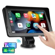 7" Portable Wireless Apple Carplay Android Auto Car Stereo Radio Bluetooth + CAMERA