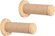 Cat Climbing Shelves, 2-Pack Wooden Wall-Mounted Ladders, Stable & Safe Scratching Post, Indoor Cat Furniture 8.66x4.72x2.76 Inches for Large Cats and Kittens