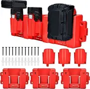 2-in-1 Battery Holder for Milwaukee 12V&18V Battery, 3Packs Wall Mount Milwaukee M12&M18 Battery Storage Hanger Dock for Work Van, Shelf, Toolbox(No Battery)