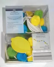 2 HUNTINGTON HOME SUMMER GARLAND New Sealed LEMONS Yellow Green Blue Balls