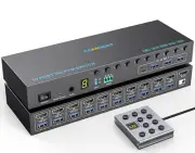 10 Port 8 Port HDMI KVM Switch 4K@60Hz EDID Simulation, USB3.0 KVM Switch HDMI f