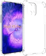 [USTIYA] Case for Oppo Find X5 Pro Clear TPU Four Corners Protective Cover Transparent Soft