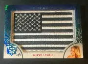 2019 Benchwarmer NIKKI LEIGH 25 Years SUPER FLAG Patch Ice Blue #1/1 PLAYBOY Hot