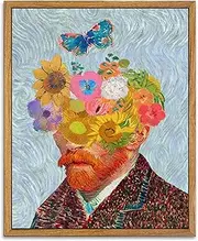 KBKBART Framed Van Gogh Wall Art, Vintage Abstract Impressionist Canvas Oil Painting, Antique Victorian Wall Decor, Van Gogh Poster Art Prints for Bedroom Living Room, Gallery, Gifts for Friends or
