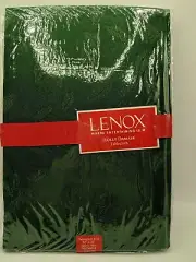 Lenox Green Holly Damask Fabric Tablecloth 52" X 70" Rectangle