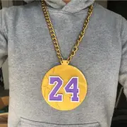 3d Printed No 24 Basketball Pendant and Chain Bling kobe ( 4.5 inch )