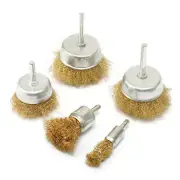 5Pcs Copper Wire Brush Drill Grinder Polishing For Metal Rust Removal Brush Set