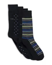 Calvin Klein Combed Cotton Blend Dress Crew Socks, Pack of 4